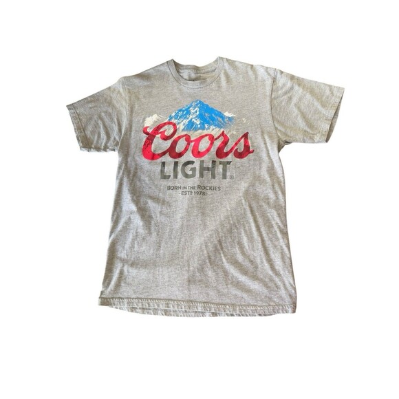 Coors Light T Shirt Womens Small Gray Graphic Beer Blue Mountains - Picture 1 of 5
